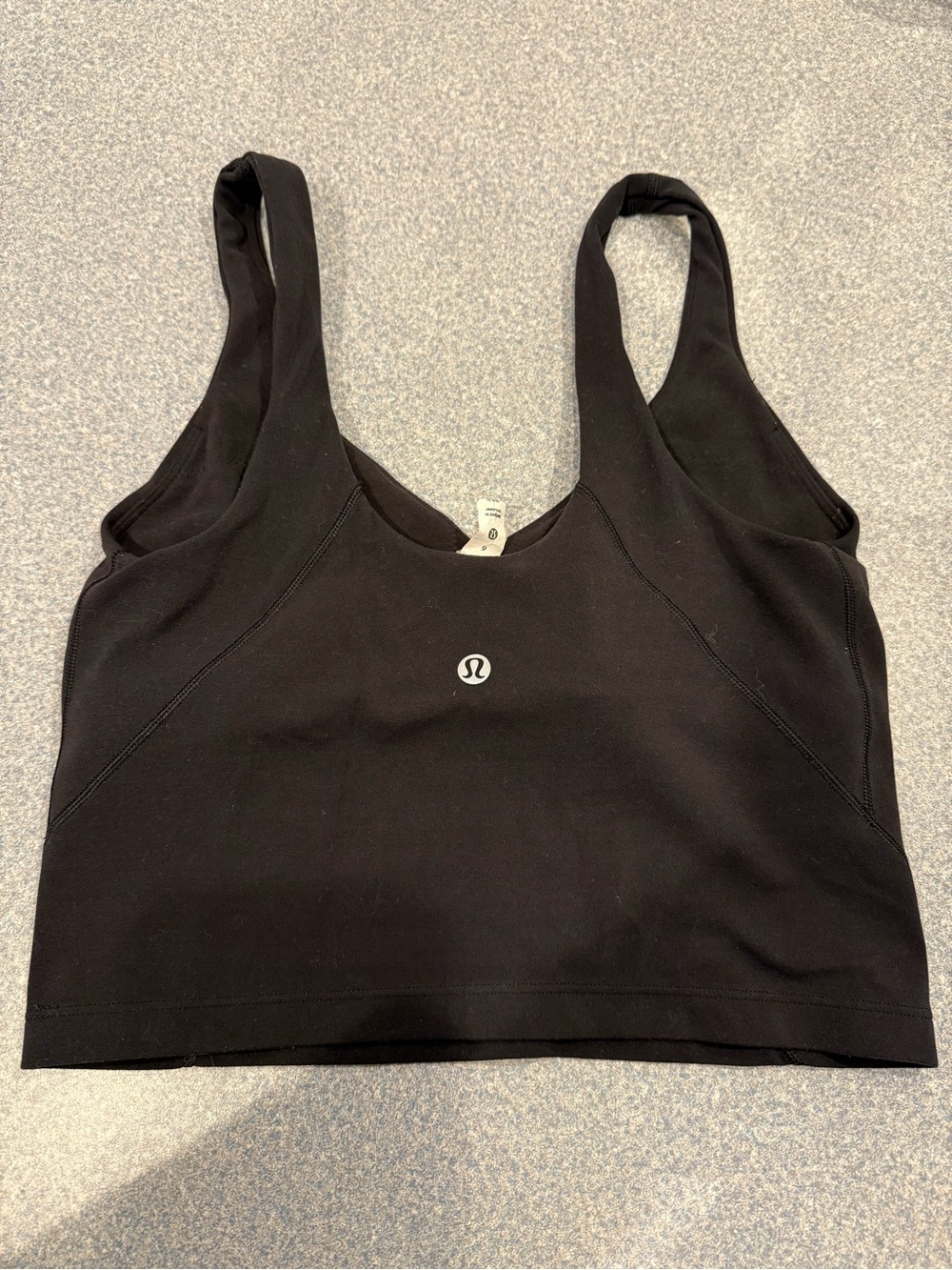 lululemon athletica Black Align V Neck Crop tank Sz 6